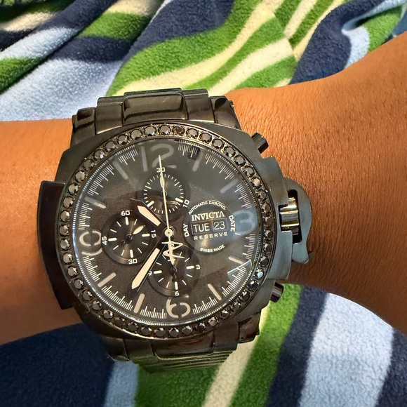Invicta Black and Silver Chronograph Watch
